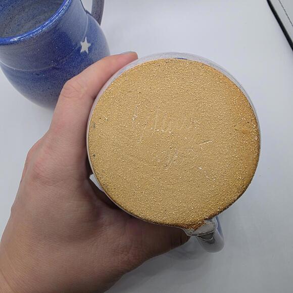 Celestial Whimsigoth Artisan Stoneware Pottery Mugs Set Of 2 Made in USA Gifts - Picture 4 of 7